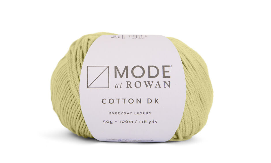 MODE at Rowan Cotton DK 8 ply yarn in Pistachio 019 for the Anker sleeveless top knitting pattern