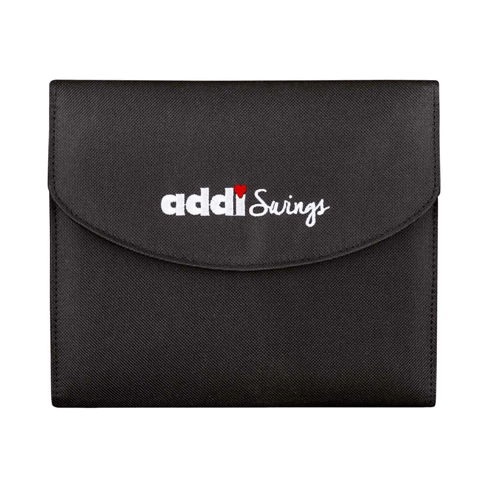 Closed textile storage case for addiSwing ergonomic crochet hooks