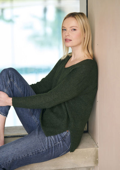Mode at Rowan Titchwell Knitting Pattern – Alpaca Cotton Sweater, finished design example