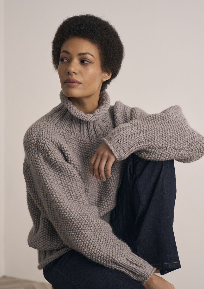 Mode at Rowan Watton Chunky Wool high neck sweater knitting pattern