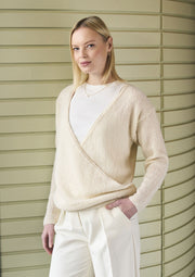 Mode at Rowan Cawston Knitting Pattern – Alpaca Cotton Wrap Cardigan, finished design example