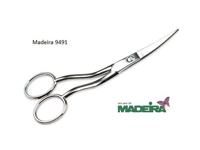 Madeira 9491 large chrome-plated double-curved embroidery scissors