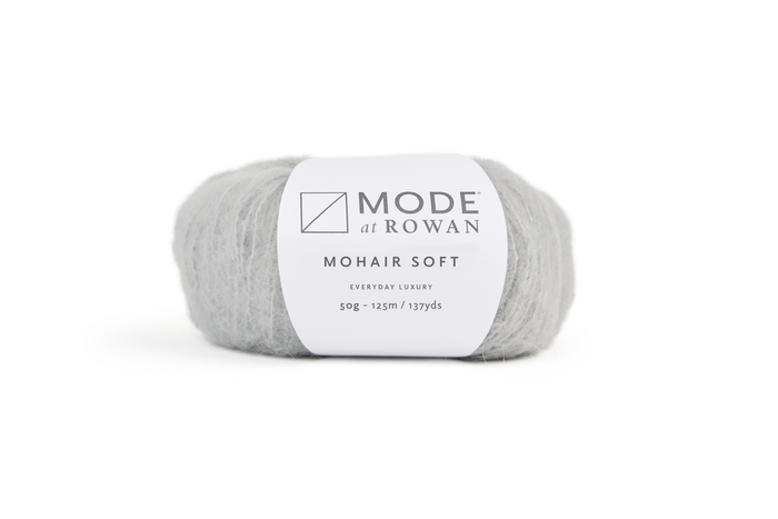 MODE at Rowan Mohair Soft yarn in Whisper 203, main shade for Florence