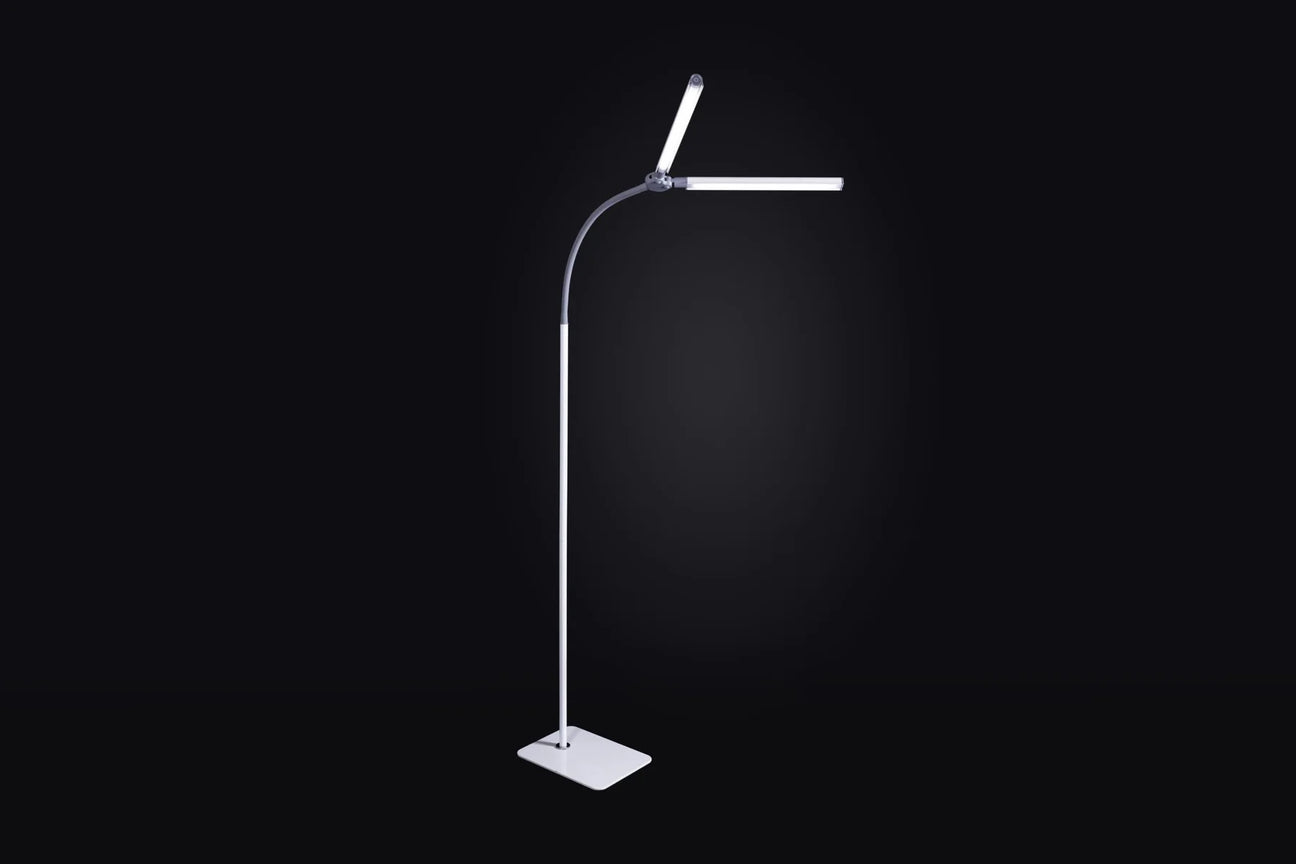 Daylight DuoPro N1560 white and grey dual-head LED floor lamp