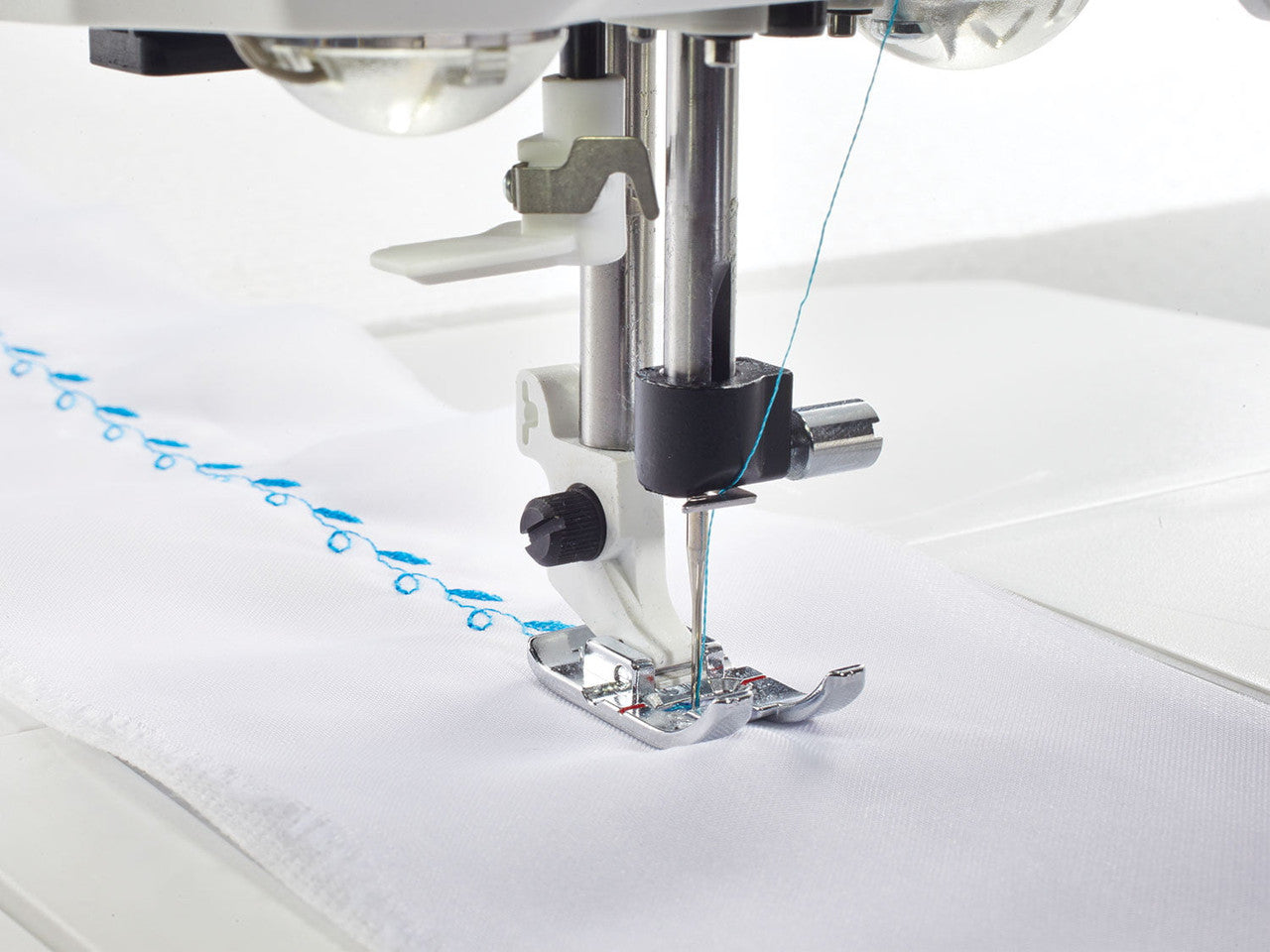 Husqvarna Viking Opal 690Q control panel and sewing area