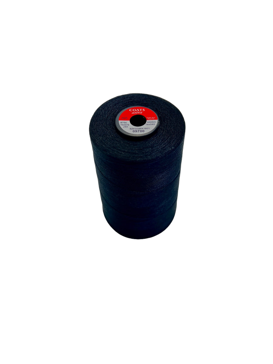 Coats Astra 75 Black 09700 polyester thread cone