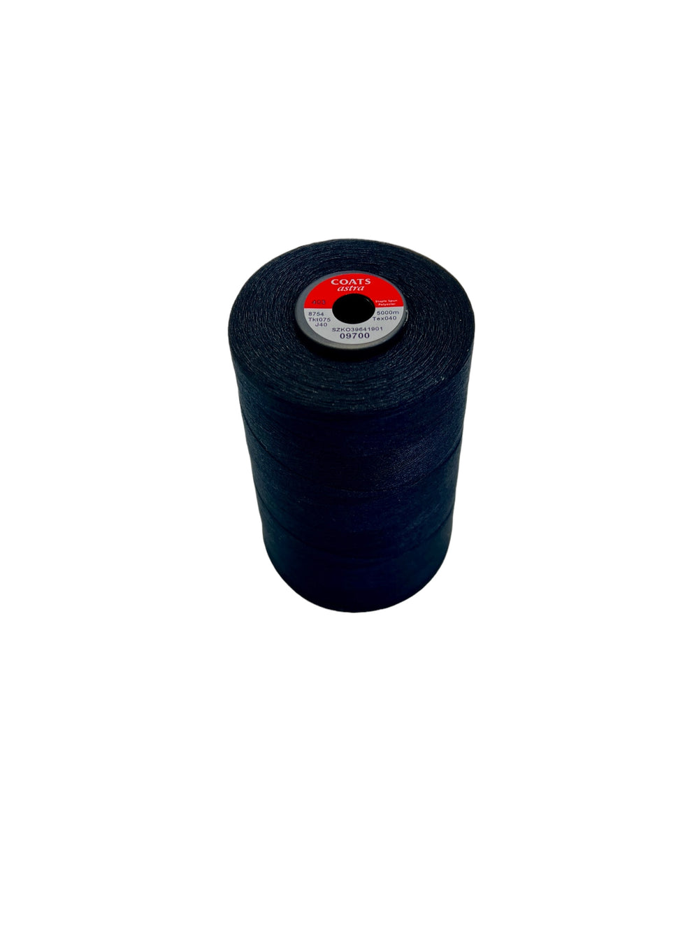 Coats Astra 75 black polyester thread 5000m cone shade 09700