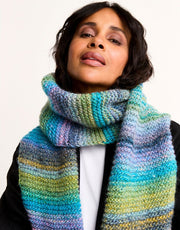 Sirdar Strata Tie-Style Scarf Knitting Pattern in Jewelspun With Wool Chunky, finished design example