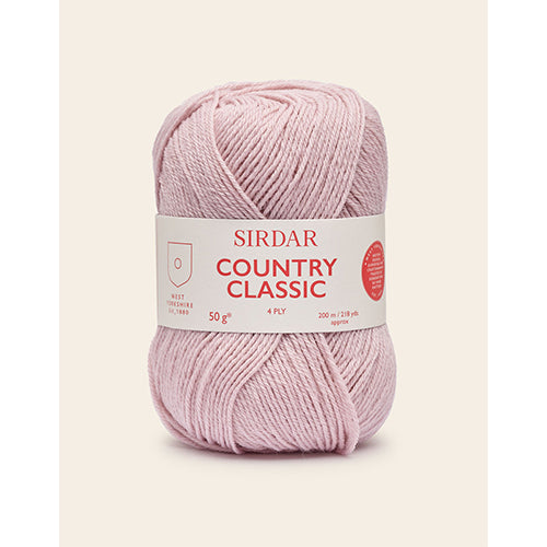 Sirdar Country Classic 4 Ply Rose Pink 955 merino blend yarn