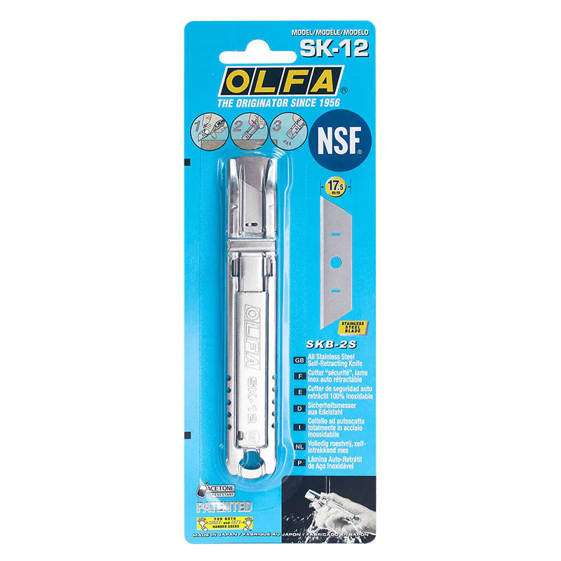 Olfa SK-12 Stainless Steel Self-Retracting Safety Knife