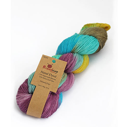 Broadway Hand-Dyed Sock Yarn colour 201 Summer Days