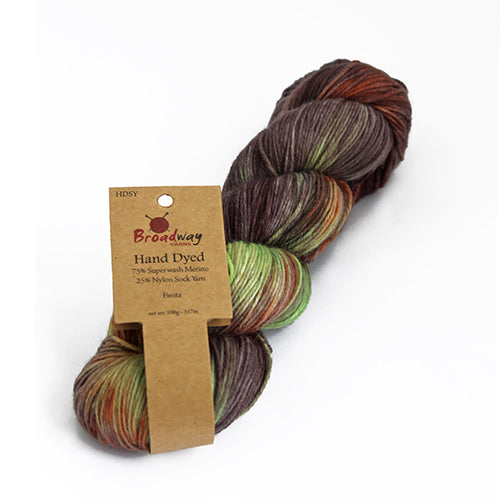 Broadway Hand-Dyed Sock Yarn colour 204 Fiesta