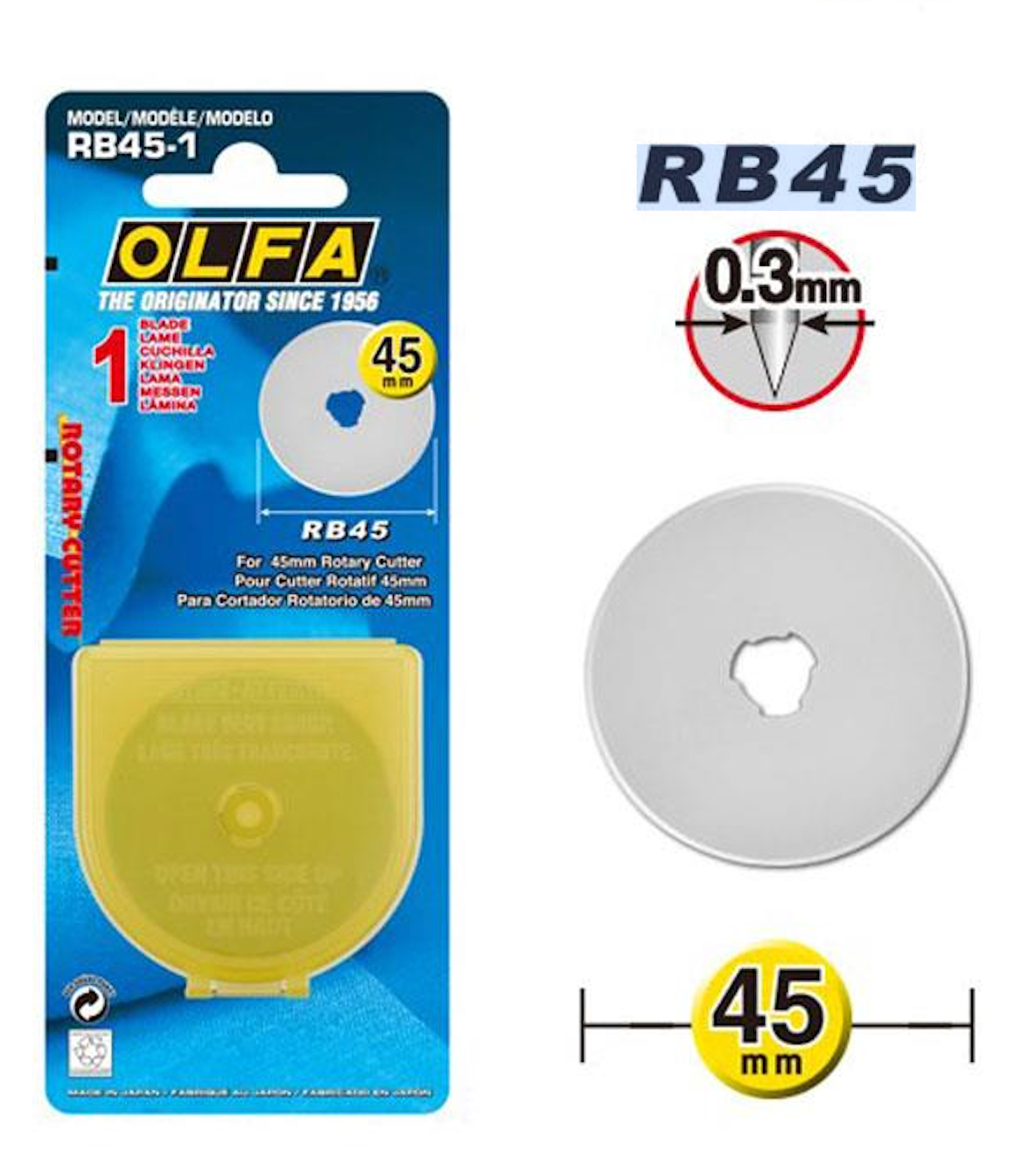 OLFA RB45-1 genuine 45mm tungsten steel rotary cutter replacement blade