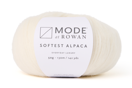 MODE at Rowan Softest Alpaca yarn in Cloud 014, shade B for the Cullen sweater