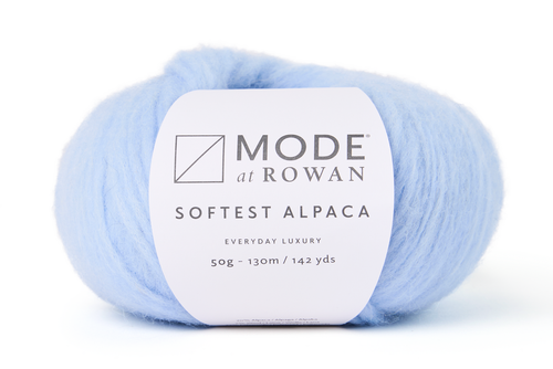 MODE at Rowan Softest Alpaca yarn in Bliss 019, shade C for the Cullen sweater