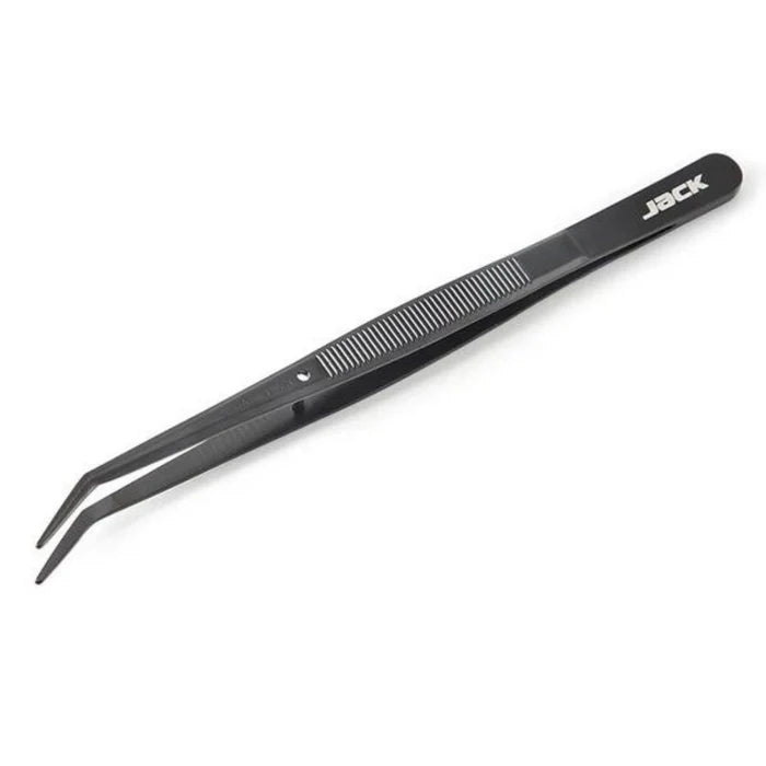 Midnight Black Stainless Steel Bent Nose Tweezers - JACK