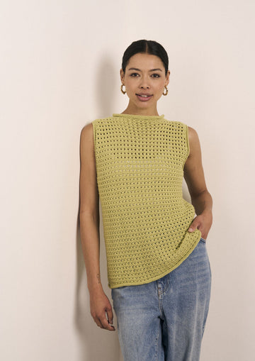 MODE at Rowan Wilhelmine openwork cotton DK sleeveless top pattern