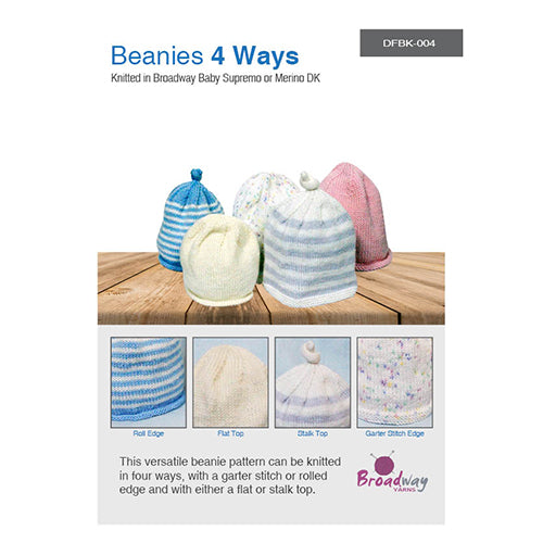 Broadway Beanies 4 Ways knitting pattern DFBK-004