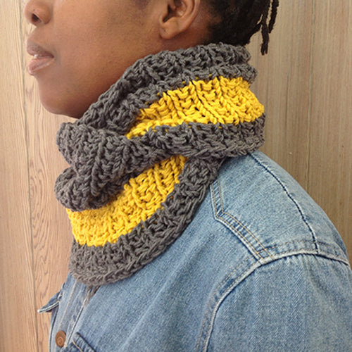 Broadway Adults Cowl & Mitts knitting pattern DFBK-007