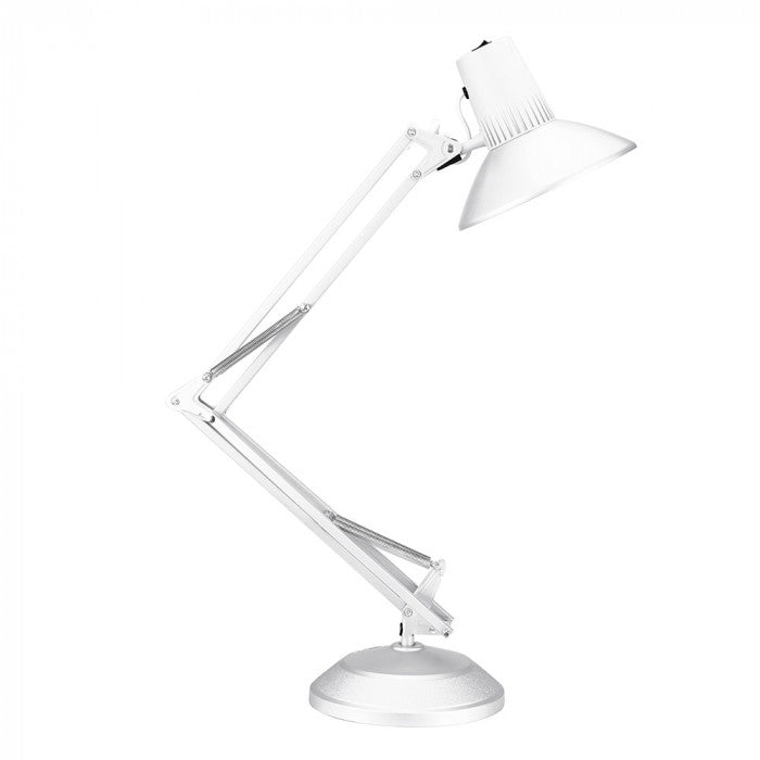 Superlux LSA-WH white medium-reach Equipoise task lamp with heavy table base