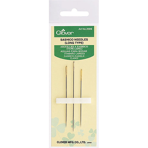 Clover Sashiko Needles – Long Type, 3 Pack NZ – Direct Sewing Machines ...
