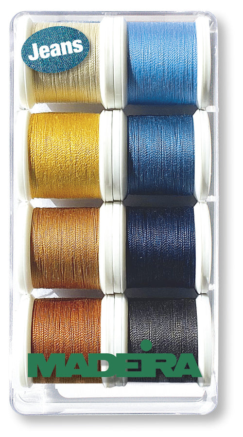 Madeira Aerofil 35 Extra Strong Jeans Thread Gift Box with eight 100m spools