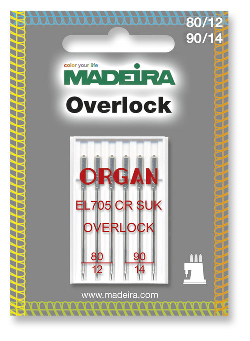 Madeira 9462 ELx705 Overlock Needles assorted pack with sizes 80/12 and 90/14