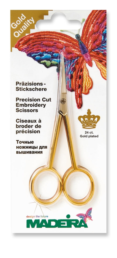 Madeira 9477 compact 24-carat gold-plated straight embroidery scissors