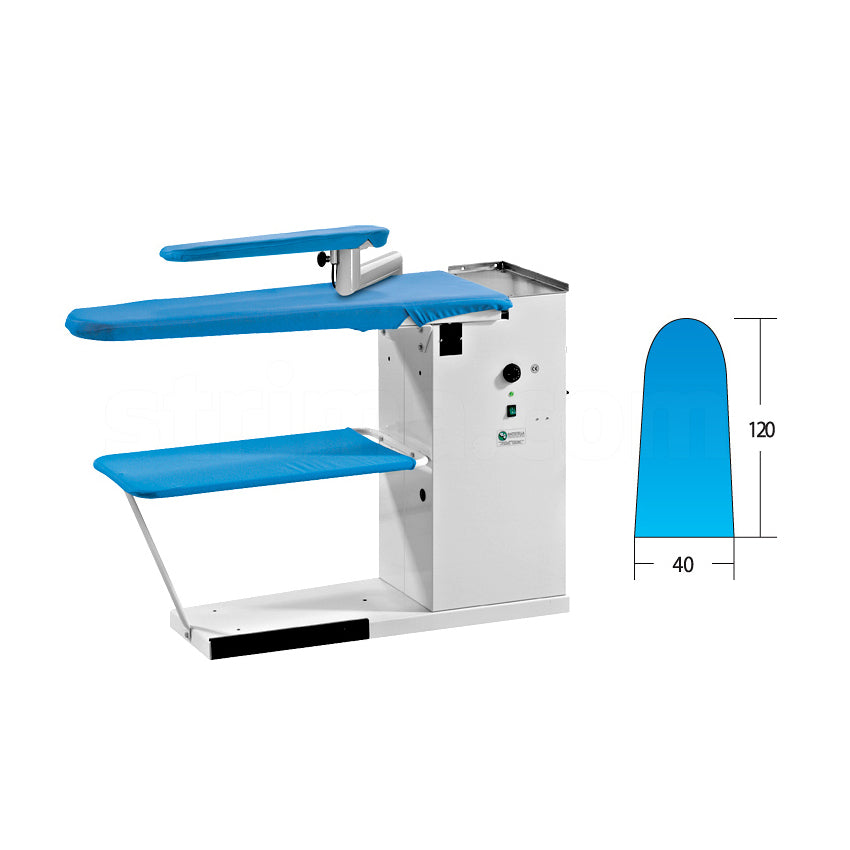 Battistella Nettuno P industrial heated vacuum ironing table with sleeve arm