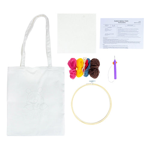 Embroidered Notebook Pattern Disney Winnie the Pooh Punch Needle Tote Bag Kit | NZ β Direct Sewing ...