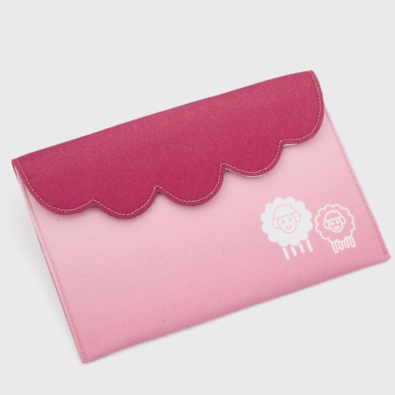 Closed pink and Bordeaux fabric storage case for the KnitPro Dreamz Deluxe interchangeable set