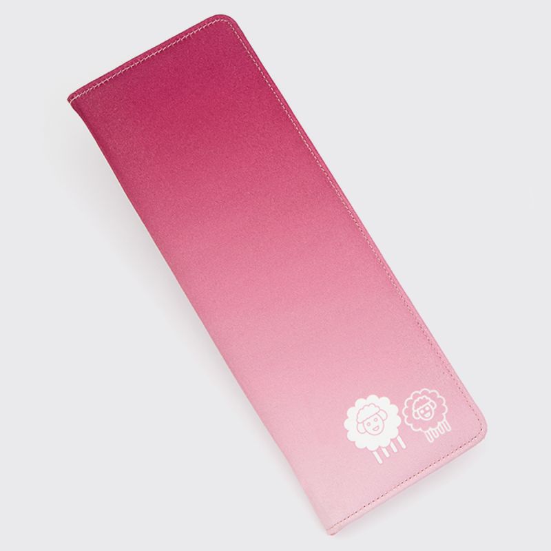 Closed Bordeaux zippered fabric case for KnitPro Dreamz Deluxe single pointed knitting needles