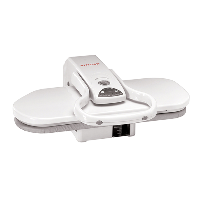 Singer ESP2 white steam ironing press with large 63 by 26 centimetre pressing surface