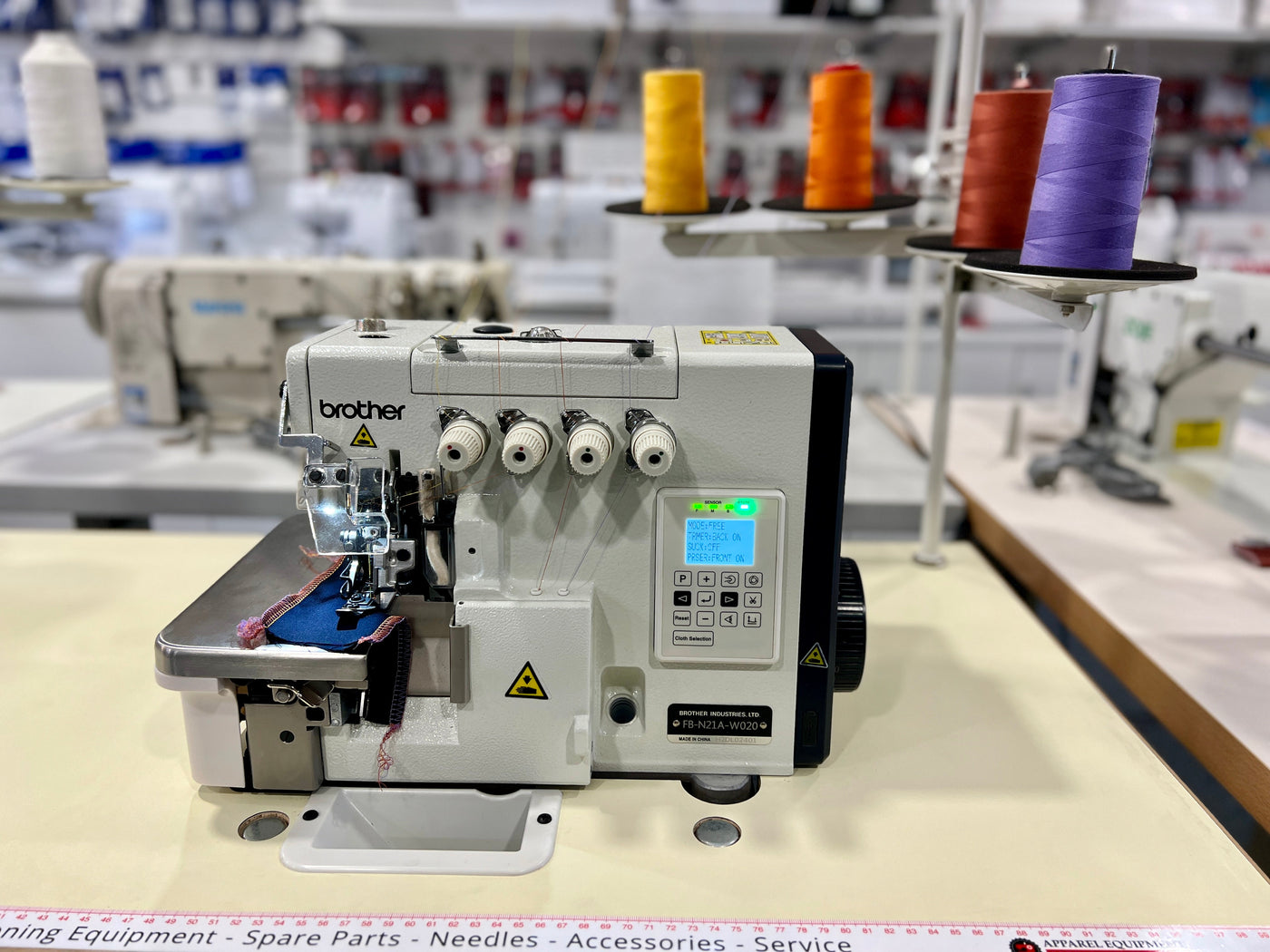 Brother FB-N21A industrial overlocker in the Direct Sewing showroom