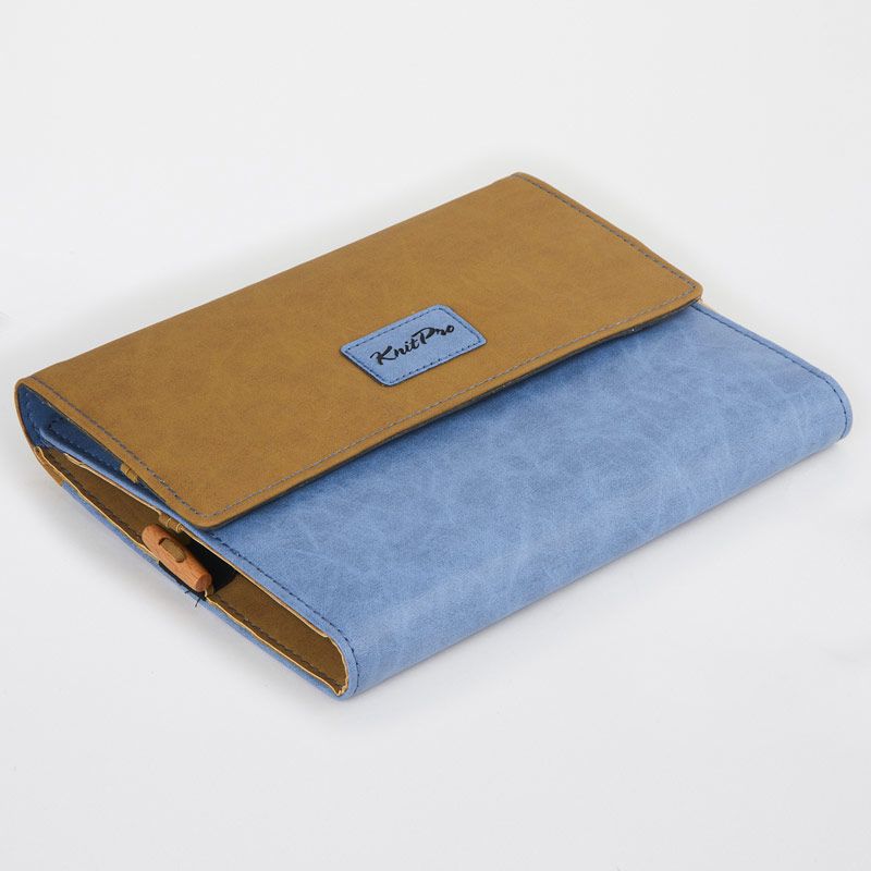 Closed denim and beige case for KnitPro Ginger Regal 13cm interchangeable needle set