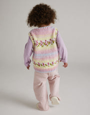 Hayfield 5571 Petal Sweater Vest in Baby Blossom Chunky yarn – back view