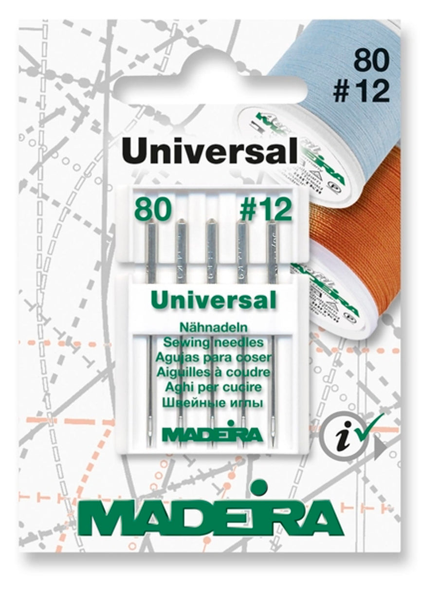Madeira Universal Sewing Machine Needles 9455 pack of five size 80/12 needles