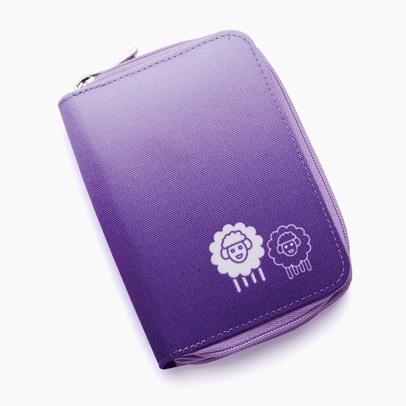 Purple zippered storage case for KnitPro J’adore Cubics Special interchangeable needle set