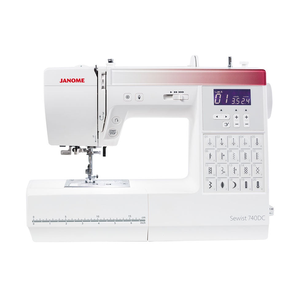 Janome Sewist 740DC electronic sewing machine, front view