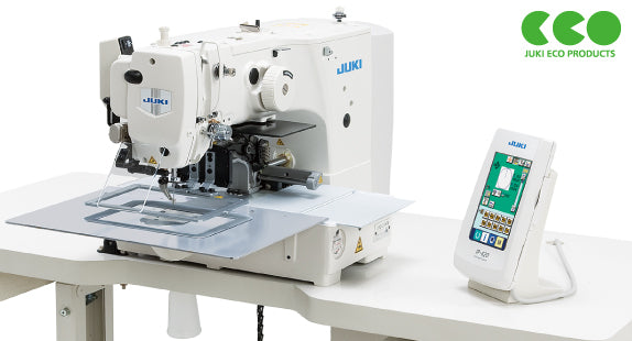 Representative JUKI AMS-210EN Series machine with IP-420 panel; frame and clamp configuration may vary
