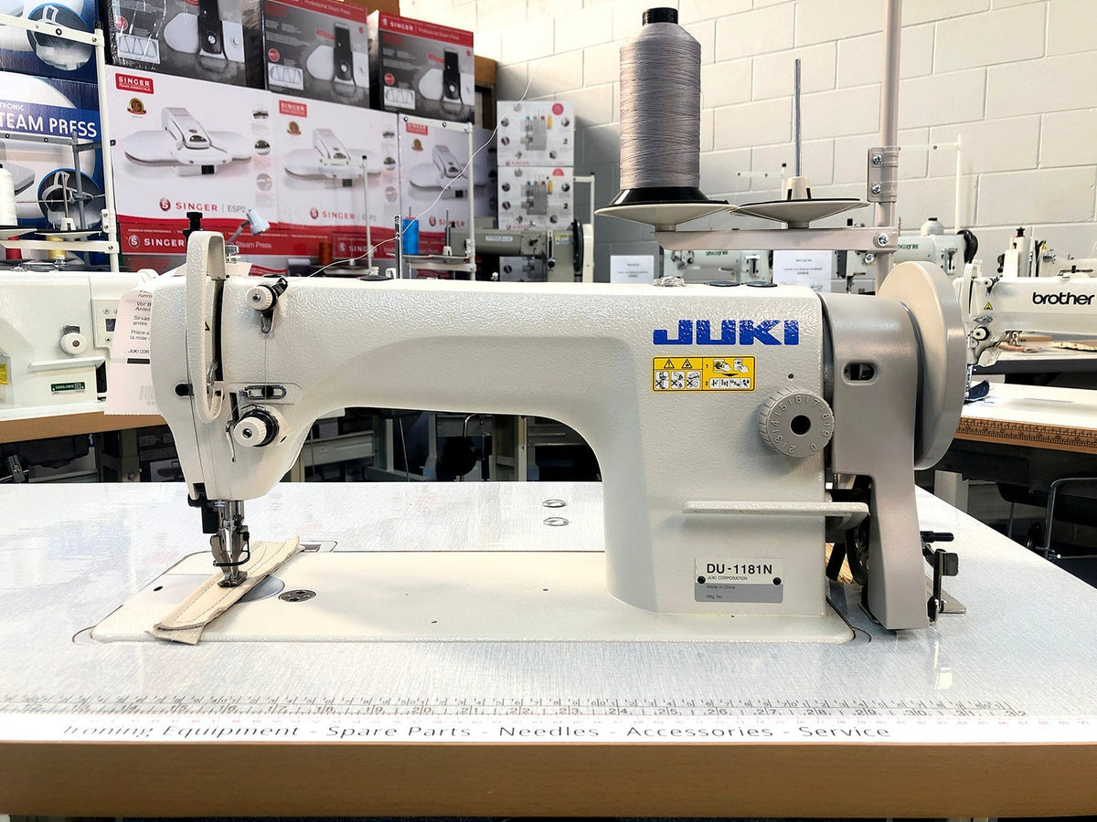JUKI DU-1181N top and bottom feed walking foot industrial sewing machine on table