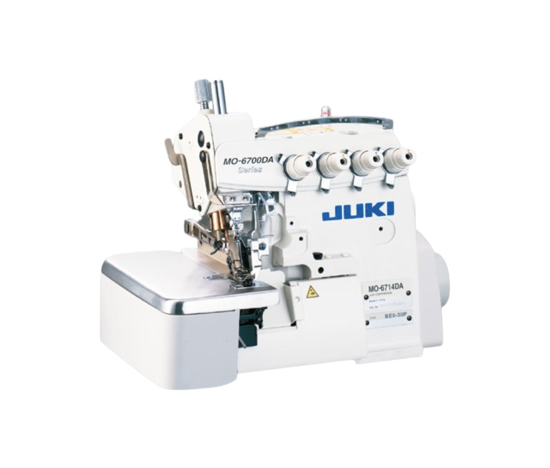 Juki five-thread safety-stitch industrial overlocker, machine head on a white background