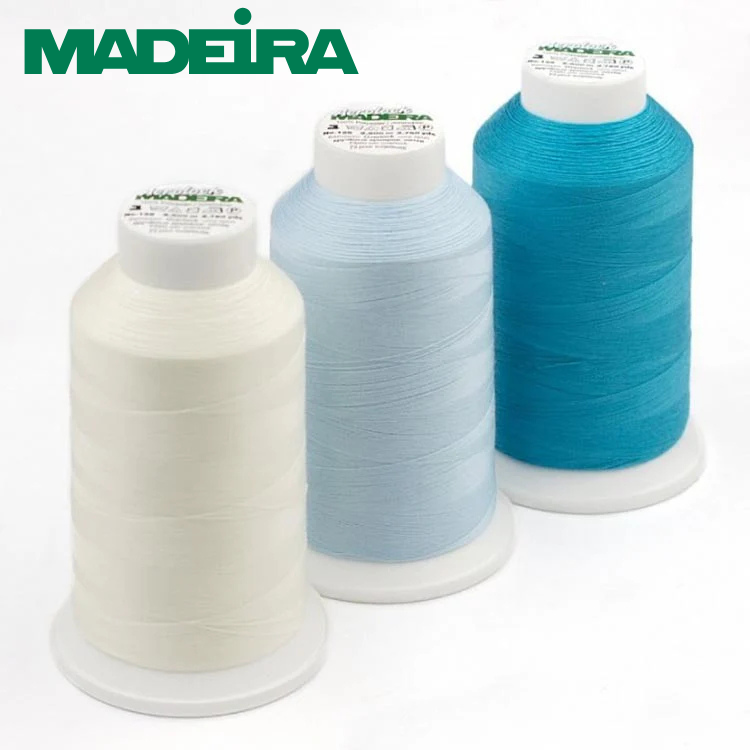 Madeira Aerolock 125 premium overlocker thread cones in assorted colours