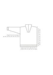 Mode at Rowan Aldeburgh Knitting Pattern – Merino Soft Zip Sweater (Mens), garment sizing diagram