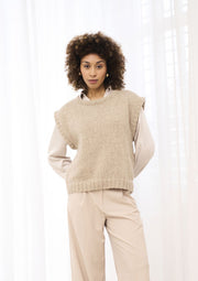 Mode at Rowan Bury Knitting Pattern – Softest Alpaca Vest, finished design example