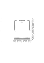 Mode at Rowan Bury Knitting Pattern – Softest Alpaca Vest, garment sizing diagram