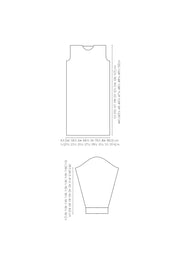 Mode at Rowan Cley Knitting Pattern – Softest Alpaca Ribbed Dress, garment sizing diagram