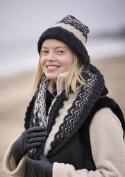 Mode at Rowan Coast Hat & Snood Knitting Pattern – Fair Isle Set, finished design example