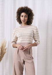 Mode at Rowan Dunwich Knitting Pattern – Alpaca Cotton Cropped Top, finished design example