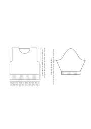 Mode at Rowan Dunwich Knitting Pattern – Alpaca Cotton Cropped Top, garment sizing diagram